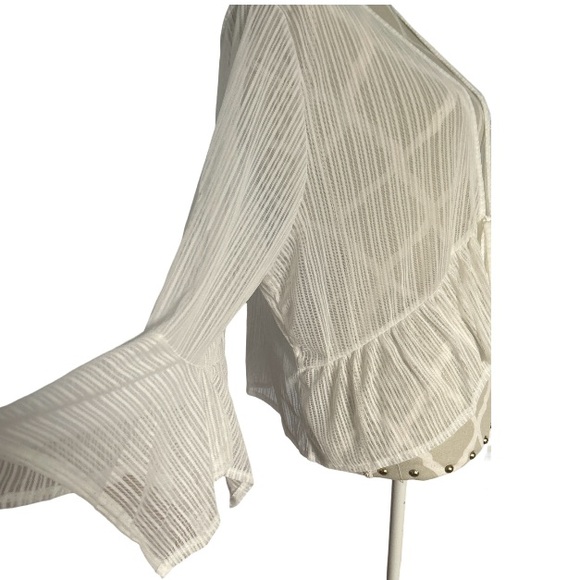 ✨Sold✨4/$20 Kimono Style White Sheer Top With Front Tie Closure New 2XL - Picture 3 of 11